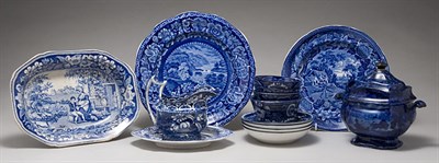 Lot 2247 - Group of Staffordshire Blue and White Transfer...