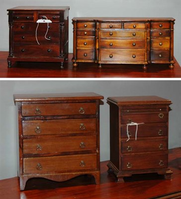 Lot 2072 - Group of Four Mahogany Miniature Chests of...