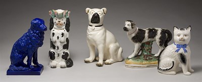 Lot 2197 - Group of Staffordshire and Other Pottery Dog...