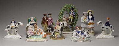 Lot 2248 - Group of Staffordshire Pottery Figures and...