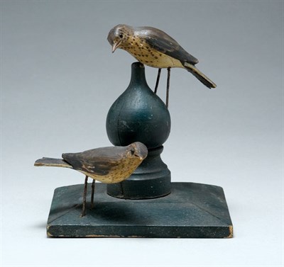 Lot 2022 - Carved and Painted Bird Group Late 19th/early...