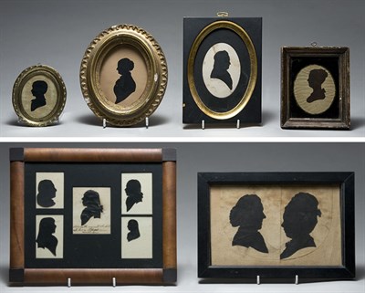Lot 2060 - Group of Cut Paper Silhouette Portraits...