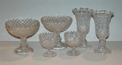 Lot 2146 - Group of Molded Glass Table Articles 19th...