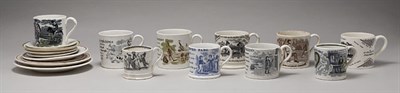 Lot 2262 - Group of English Transfer Decorated Franklin's...