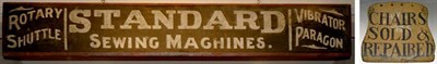 Lot 2139 - Two Painted Wood Trade Signs One horizontal...
