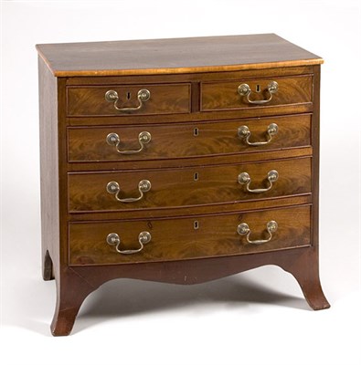 Lot 2122 - George III Mahogany Bow Front Chest of Drawers...