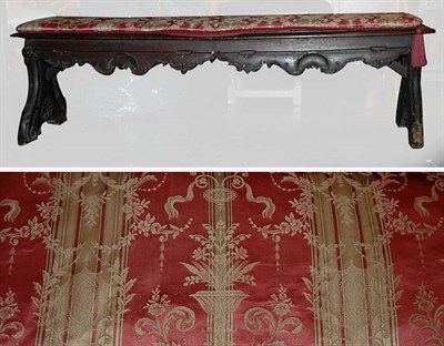 Lot 1262 - Italian Rococo Walnut Bench The rectangular...