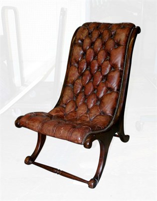 Lot 1548 - William IV Mahogany and Tufted Leather...