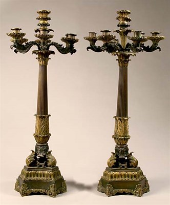 Lot 1565 - Pair of Charles X Gilt and Patinated-Bronze...