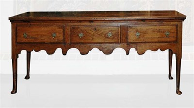 Lot 1261 - Provincial George III Oak Welsh Dresser Base...