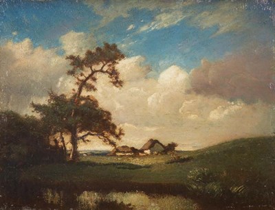 Lot 26 - Jules Dupre French, 1811-1889 Houses in a...