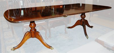 Lot 365 - Regency Style Banded Mahogany Double-Pedestal...