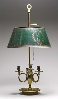 Lot 4390 - Empire Style Gilt-Metal Two-Light Bouillotte...