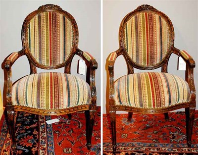 Lot 4401 - Pair of Transitional Louis XV/XVI Style Fauteuils