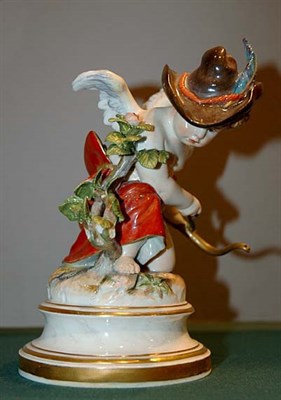 Lot 3674A - Meissen Porcelain Figure of Cupid Modeled in a...