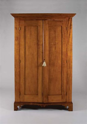 Lot 2036 - Chippendale Style Figured Maple Linen Cupboard...