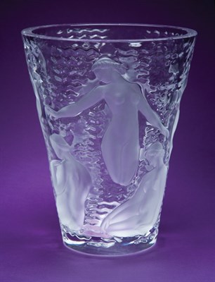 Lot 3455 - Lalique Mold Blown Glass Ondines Vase Of...
