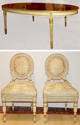 Lot 3269 - Louis XVI Style Painted Mahogany Dining Table...