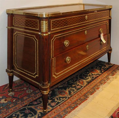 Lot 3595 - Louis XVI Style Brass Mounted and Brass Inlaid...