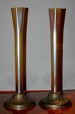 Lot 3545A - Two Enameled Bronze and Iridescent Gold Glass...