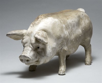 Lot 2102 - Chalkware Pig Length 16 1/2 inches.