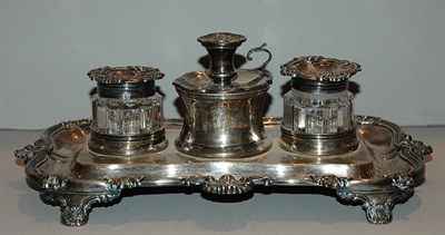 Lot 1370A - George III Silver Inkstand Maker's mark RS,...