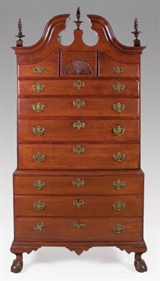 Lot 2024 - Chippendale Mahogany Chest on Chest...