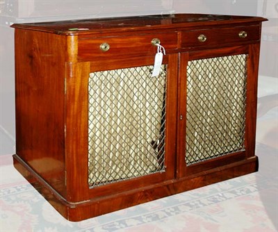 Lot 4350 - Regency Style Mahogany Wire Door Cabinet...