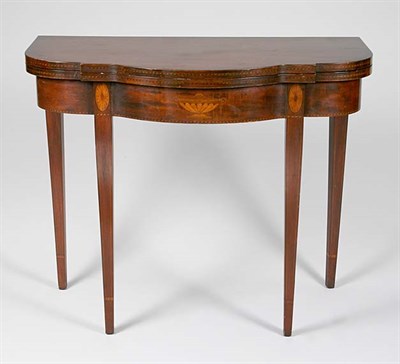 Lot 2034 - Federal Style Inlaid Mahogany Fold-Over Card...