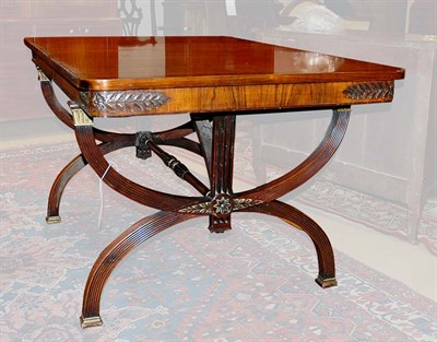 Lot 4240 - Regency Style Banded Mahogany Library Table...
