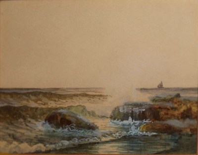 Lot 2 - American School 19th Century Crashing Surf...