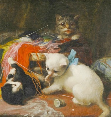 Lot 3033 - Manner of Henriette Ronner-Knip Three Kittens...