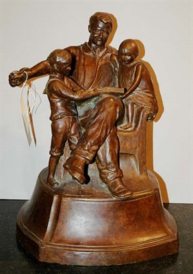 Lot 445 - Frank Vittor Bronze Sculpture Man with two...