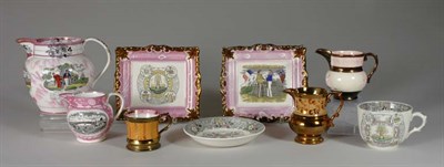Lot 2044 - Group of Staffordshire Lustre and Transfer...