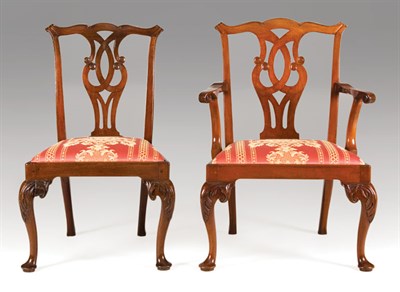 Lot 1563 - Set of Eight George III Mahogany Dining Chairs...