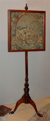 Lot 1102 - George III Style Mahogany Pole Screen The...