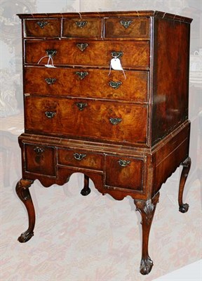Lot 1099 - George II Walnut Chest on Stand In two parts,...