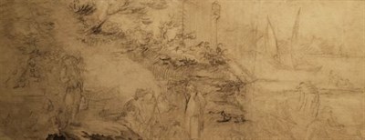 Lot 1002 - Manner of Claude-Joseph Vernet Landscape with...