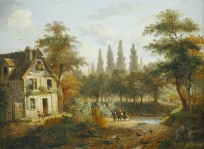 Lot 1059 - French School 19th Century Pastoral Scene with...