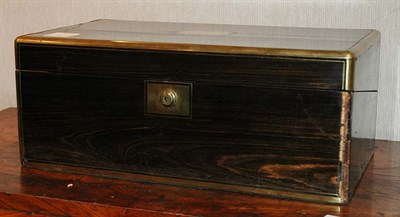 Lot 4248 - Victorian Brass Bound Calamander Lap Desk...