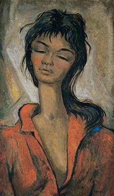 Lot 2184 - Angel Botello Puerto Rican, 1913-1986 Portrait...