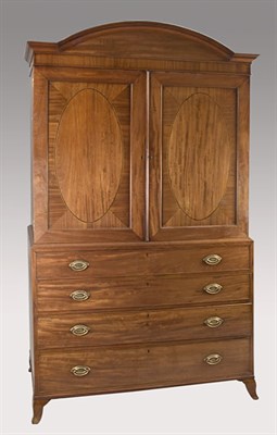 Lot 1561 - Late George III Mahogany Linen Press Early...