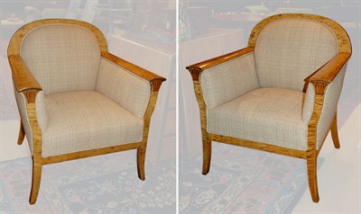 Lot 4391 - Pair of Swedish Neoclassical Style Blonde Wood...