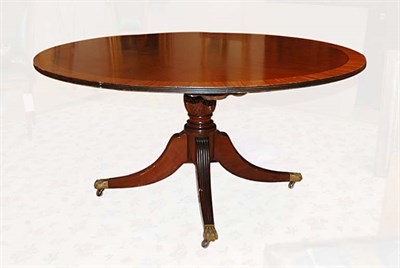Lot 420 - Regency Style Banded Mahogany Pedestal Dining...