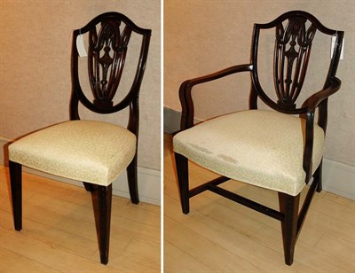 Lot 421 - Set of Six Georgian Style Mahogany Shield Back...