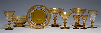 Lot 1177 - Bohemian Style Wheel Engraved and Amber...
