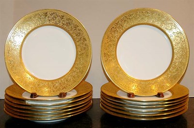 Lot 444 - Set of Fourteen Bavarian Porcelain Gilt...