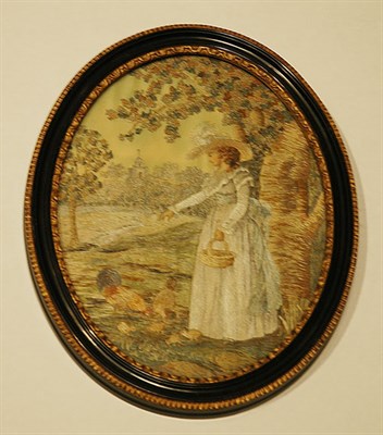 Lot 338 - English Silk Needlework Picture 19th Century...