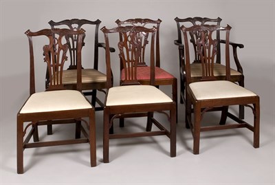 Lot 2191 - Set of Six George III Style Mahogany Dining...