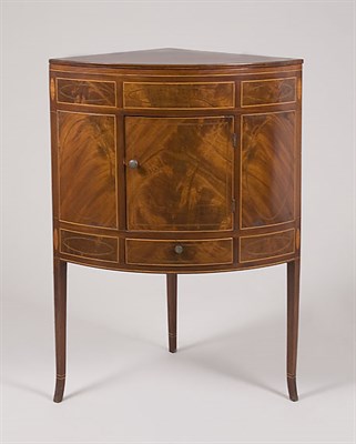 Lot 2193 - George III Inlaid Mahogany Bow Front Corner...